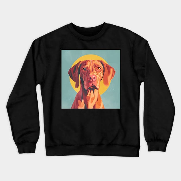 Vizsla in 70's Crewneck Sweatshirt by NatashaCuteShop